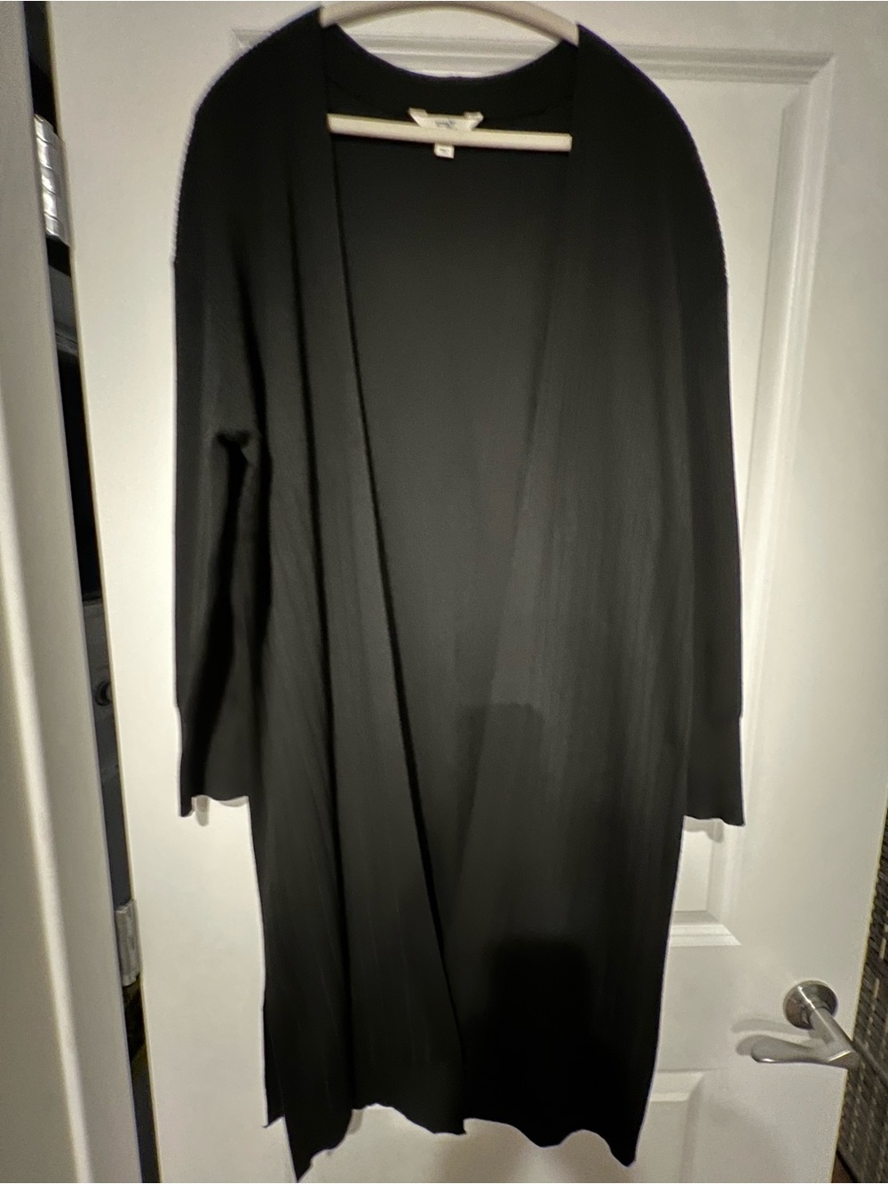 Terra & Sky Black Women’s Cardigan Sweater - 2XL. Length from shoulder to hem 42